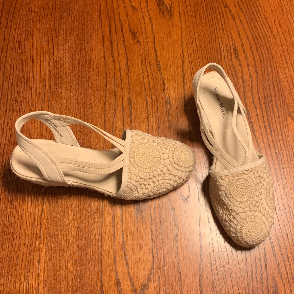 Tan Studio Works Closed Toe Wedges